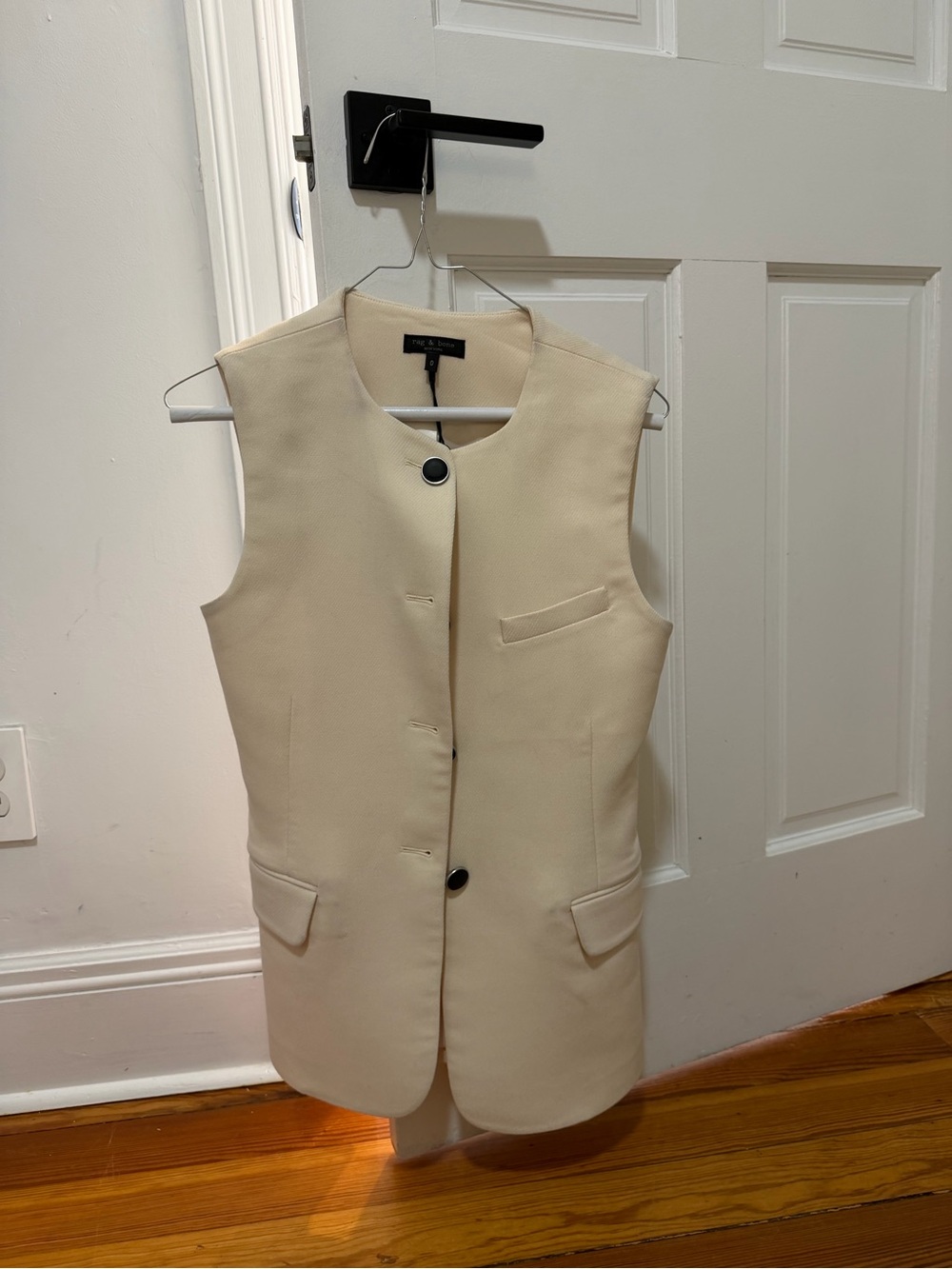 rag & bone Cream Sleeveless Tailored Vest
